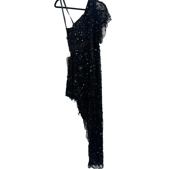 Mac Duggal Women's Black One Shoulder Embellished Gown Size 4 NWT - Picture 7 of 12